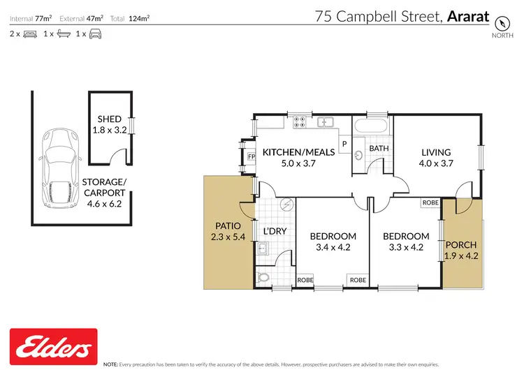 Floorplan of Homely house listing, 75 Campbell Street, Ararat VIC 3377