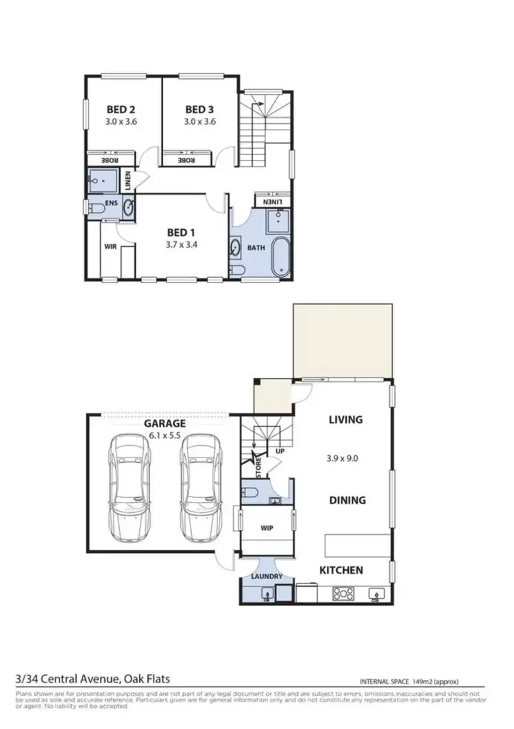 Floorplan of Homely townhouse listing, 3/34 Central Avenue, Oak Flats NSW 2529