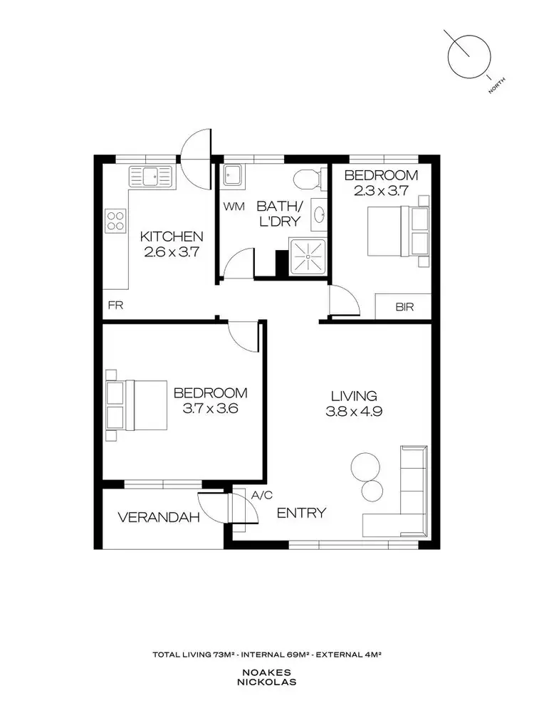 Floorplan of Homely unit listing, 3/6 Ronald Terrace, Glenelg North SA 5045