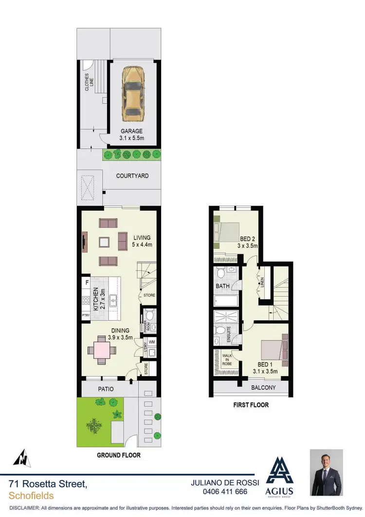 Floorplan of Homely townhouse listing, 71 Rosetta Street, Schofields NSW 2762