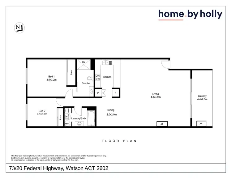 Floorplan of Homely apartment listing, 73/20 Federal Highway, Watson ACT 2602