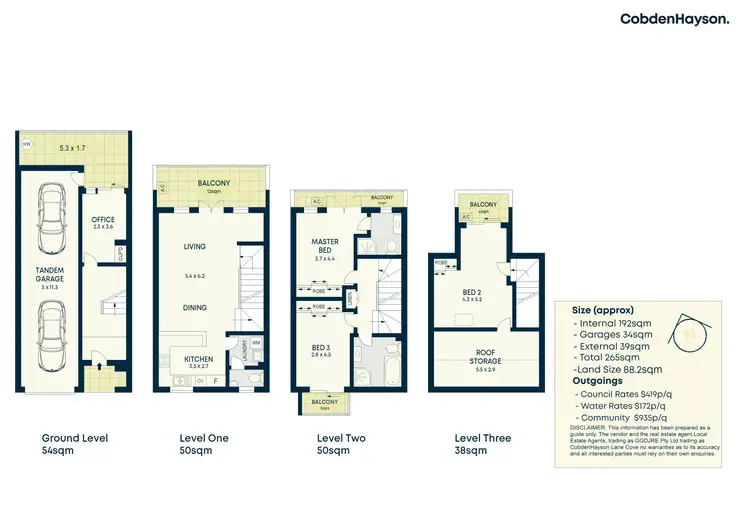 Floorplan of Homely townhouse listing, 12 Reddish Close, Lane Cove NSW 2066