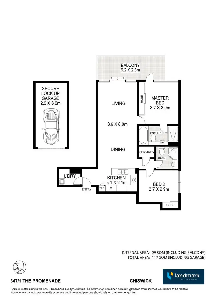 Floorplan of Homely apartment listing, 347/1 The Promenade, Chiswick NSW 2046