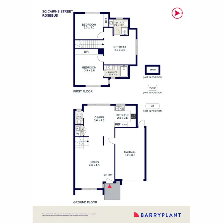 Floorplan of Homely townhouse listing, 3/2 Cairns Street, Rosebud VIC 3939