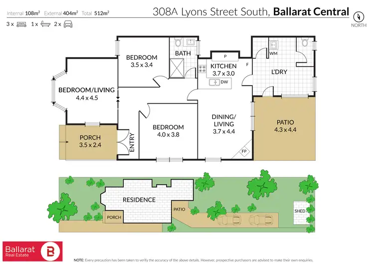 Floorplan of Homely house listing, 308a Lyons Street South, Ballarat Central VIC 3350