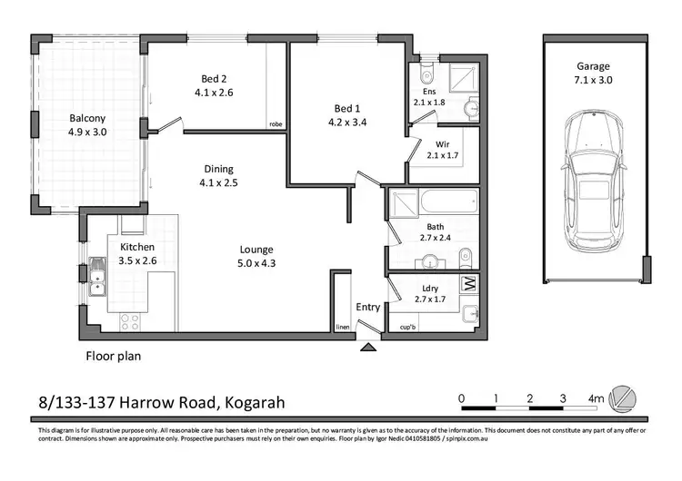 Floorplan of Homely apartment listing, 8/133 Harrow Road, Kogarah NSW 2217
