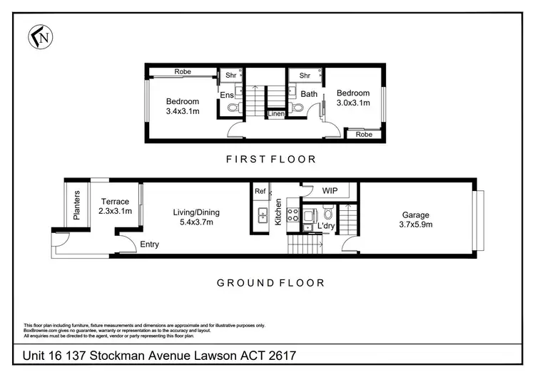 Floorplan of Homely townhouse listing, 137 Stockman Avenue, Lawson ACT 2617