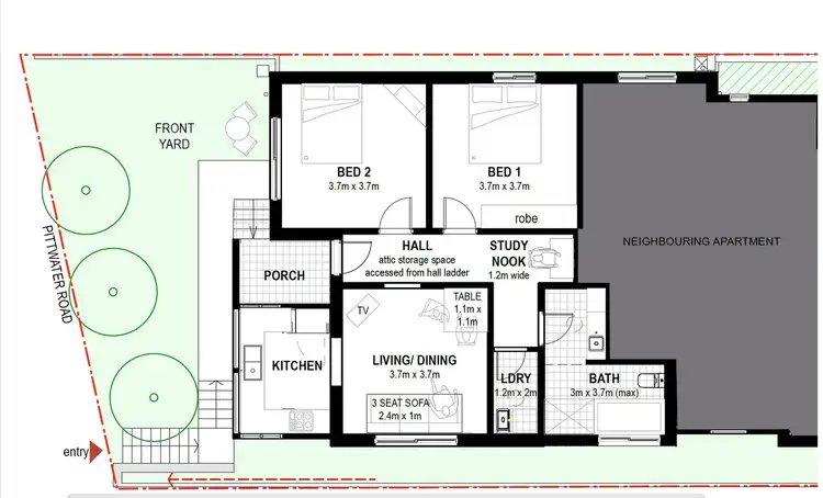 Floorplan of Homely apartment listing, 542a Pittwater Road, North Manly NSW 2100