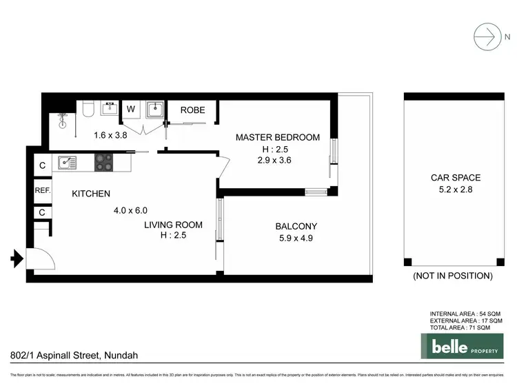Floorplan of Homely apartment listing, 802/1 Aspinall Street, Nundah QLD 4012