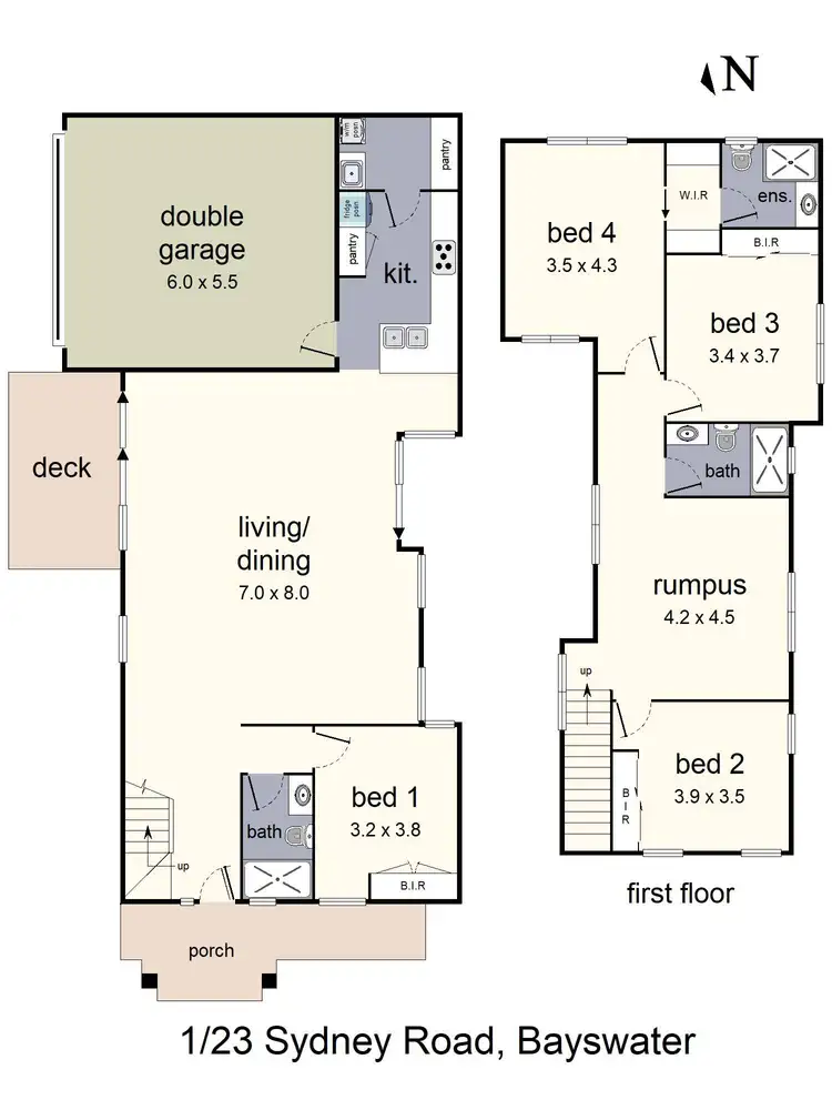 Floorplan of Homely townhouse listing, 1/23 Sydney Road, Bayswater VIC 3153