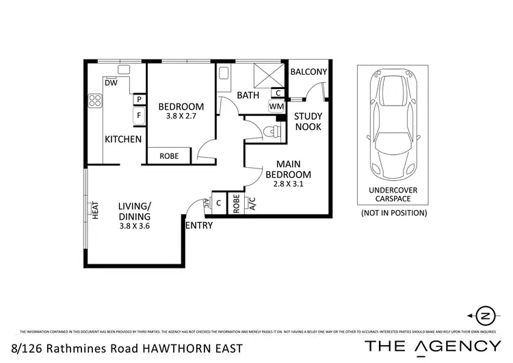 Floorplan of Homely apartment listing, 8/126-128 Rathmines Road, Hawthorn East VIC 3123