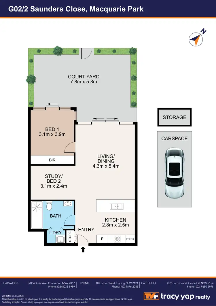 Floorplan of Homely apartment listing, G02/2 Saunders Close, Macquarie Park NSW 2113