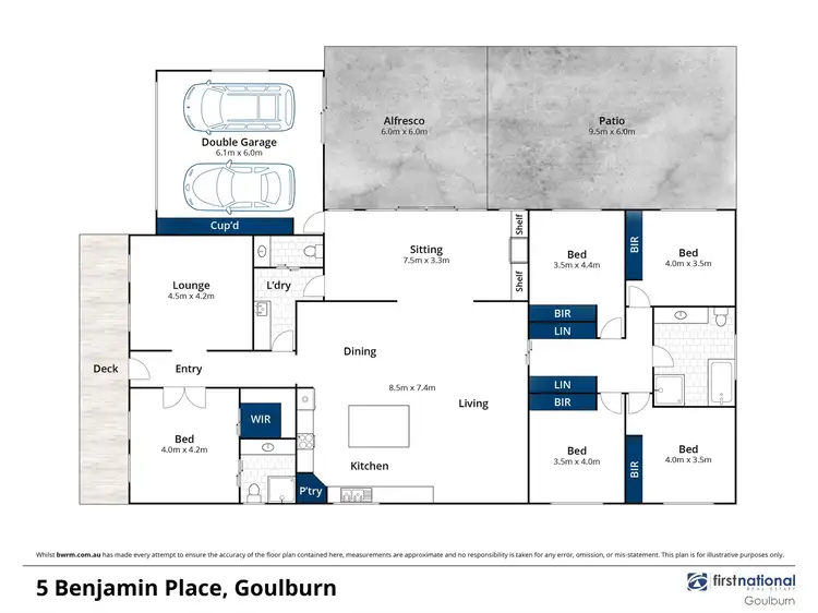 Floorplan of Homely house listing, 5 Benjamin Place, Goulburn NSW 2580