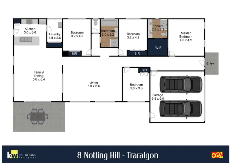 Floorplan of Homely house listing, 8 Notting Hill, Traralgon VIC 3844