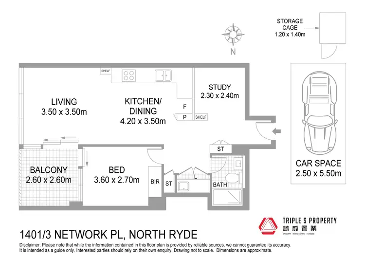 Floorplan of Homely apartment listing, 1401/3 Network Place, North Ryde NSW 2113