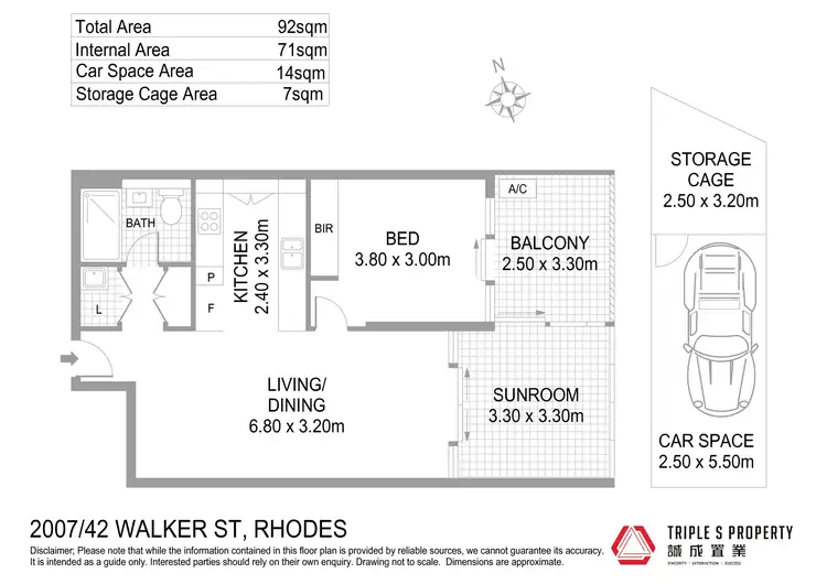 Floorplan of Homely apartment listing, 2007/42 Walker Street, Rhodes NSW 2138
