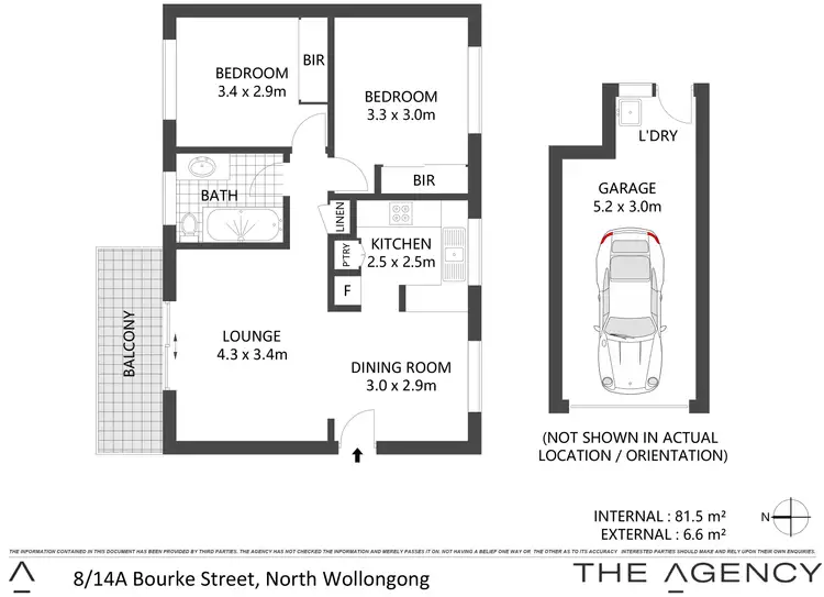 Floorplan of Homely apartment listing, 8/14A Bourke Street, North Wollongong NSW 2500