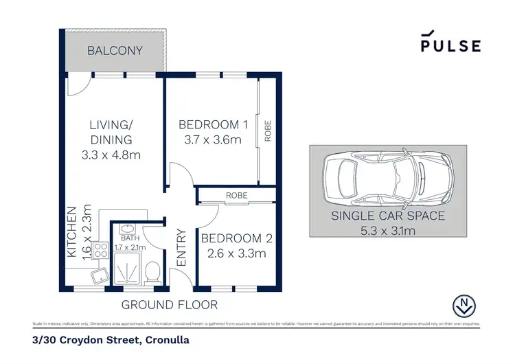 Floorplan of Homely apartment listing, 3/30 Croydon Street, Cronulla NSW 2230