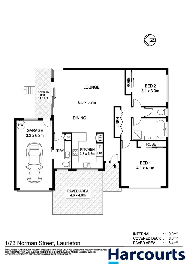 Floorplan of Homely unit listing, 1/73 Norman Street, Laurieton NSW 2443