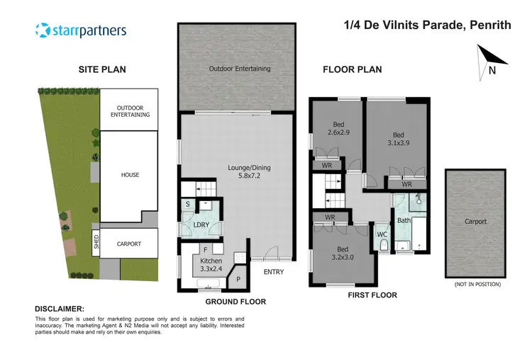 Floorplan of Homely townhouse listing, 1/4 De Vilnits Parade, Penrith NSW 2750