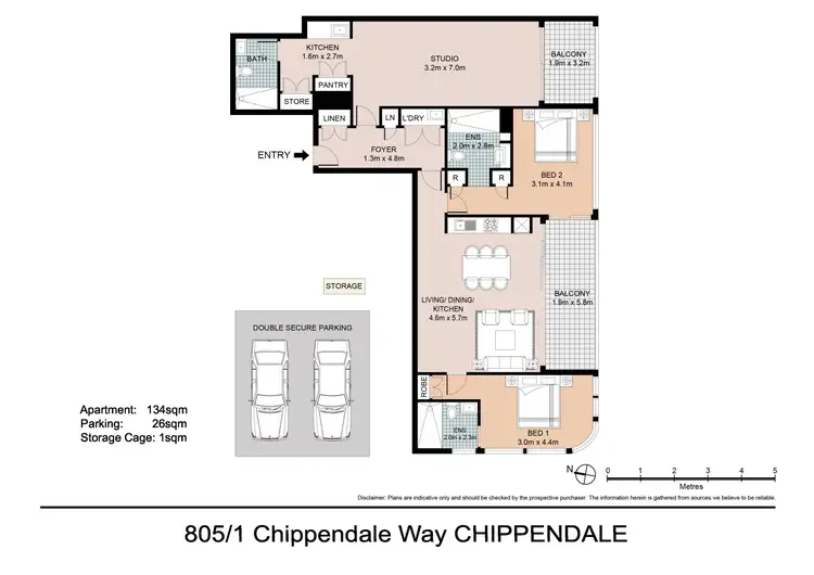 Floorplan of Homely apartment listing, 805/1 Chippendale Way, Chippendale NSW 2008