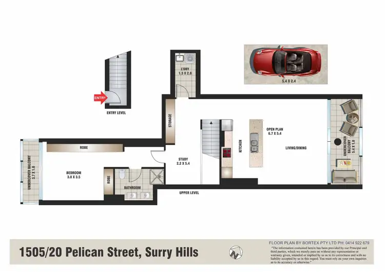 Floorplan of Homely apartment listing, 1505/20 Pelican Street, Surry Hills NSW 2010