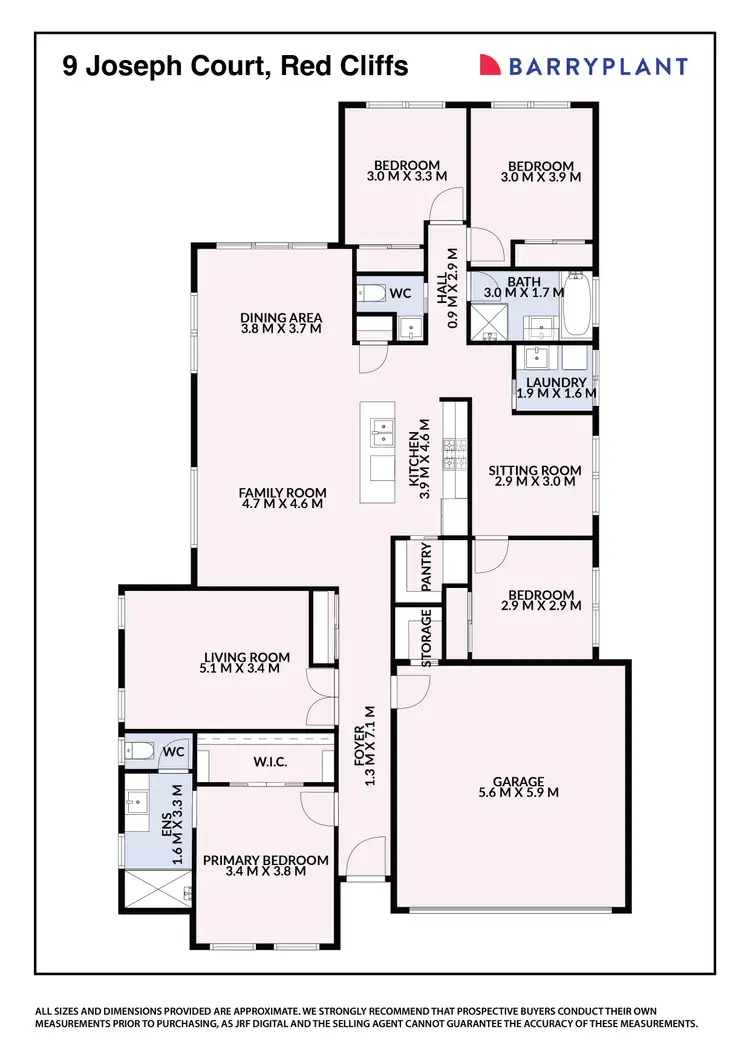 Floorplan of Homely house listing, 9 Joseph Court, Red Cliffs VIC 3496