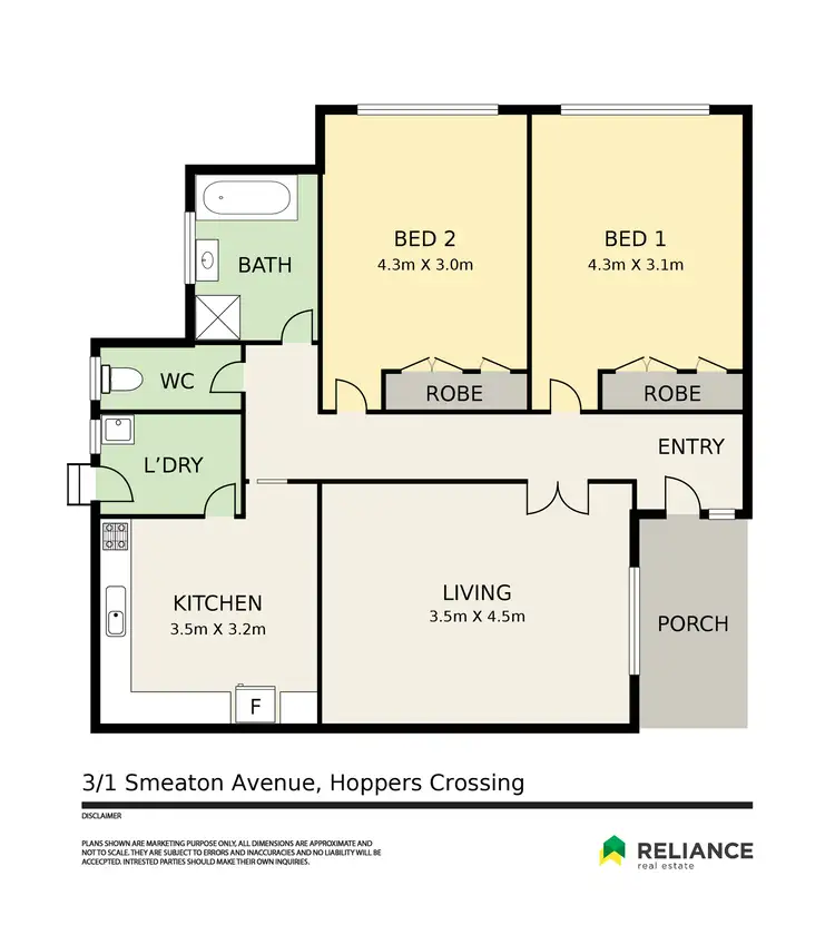 Floorplan of Homely unit listing, 3/1 Smeaton Avenue, Hoppers Crossing VIC 3029