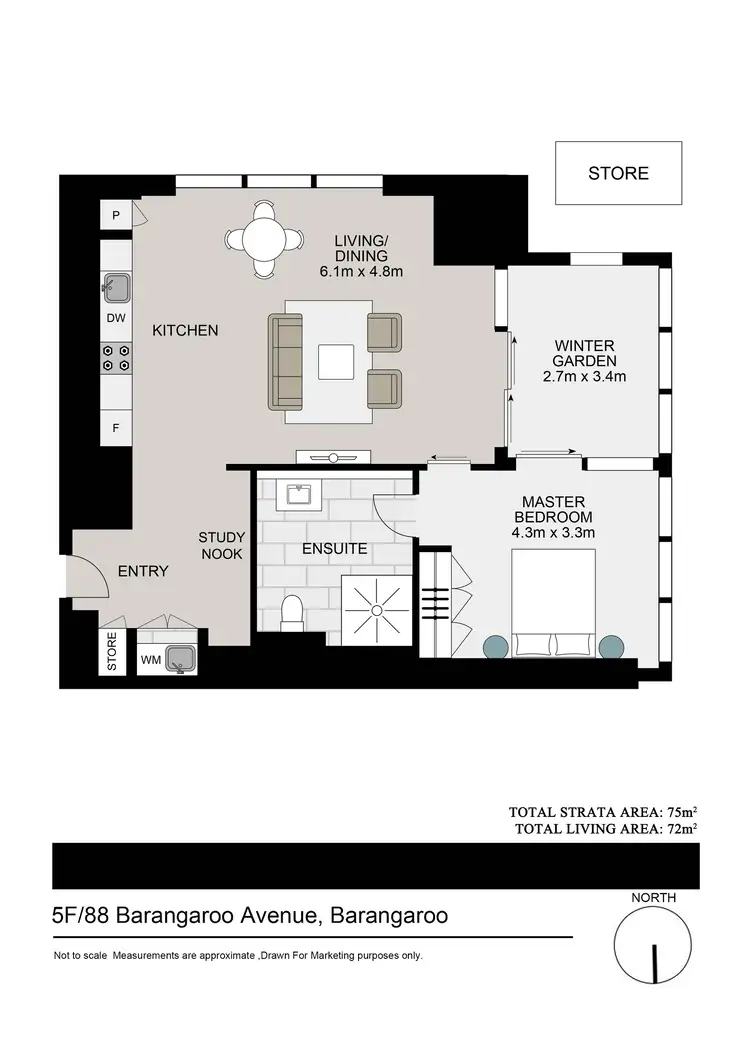 Floorplan of Homely apartment listing, 5F/88 Barangaroo Avenue, Barangaroo NSW 2000