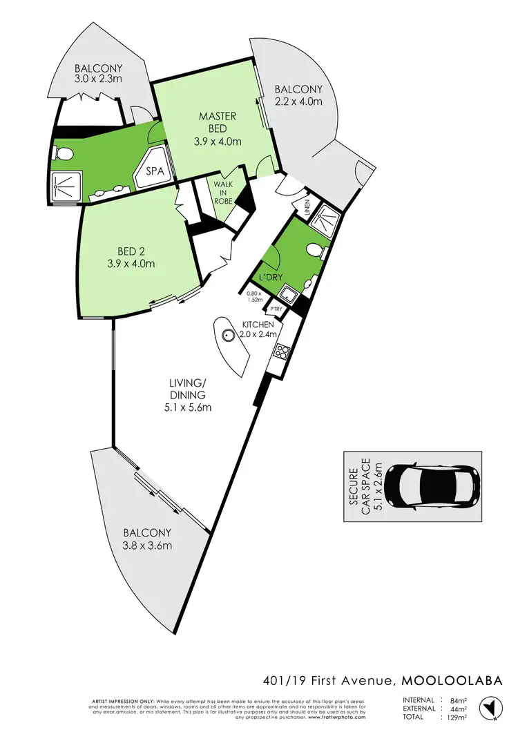 Floorplan of Homely unit listing, 401/19 First Avenue, Mooloolaba QLD 4557