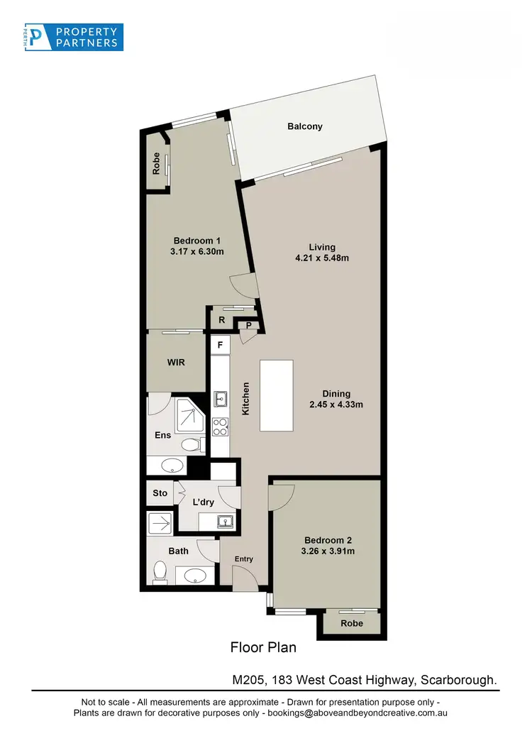 Floorplan of Homely apartment listing, M205/183 West Coast Highway, Scarborough WA 6019