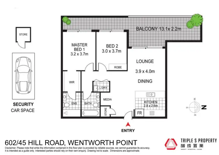 Floorplan of Homely apartment listing, 602/45 Hill Road, Wentworth Point NSW 2127