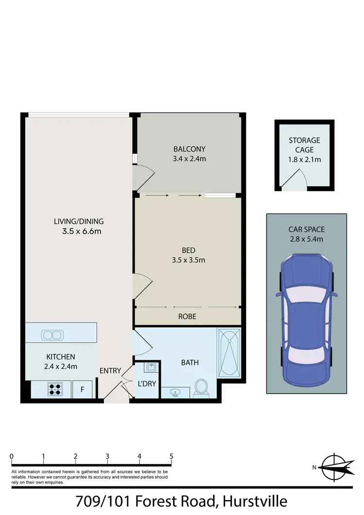 Floorplan of Homely apartment listing, 709/101 Forest Road, Hurstville NSW 2220