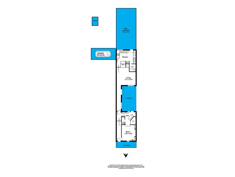 Floorplan of Homely semi-detached listing, 18 Edsall Street, Norwood SA 5067