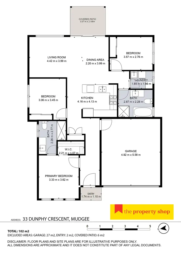 Floorplan of Homely semi-detached listing, 33 Dunphy Crescent, Mudgee NSW 2850