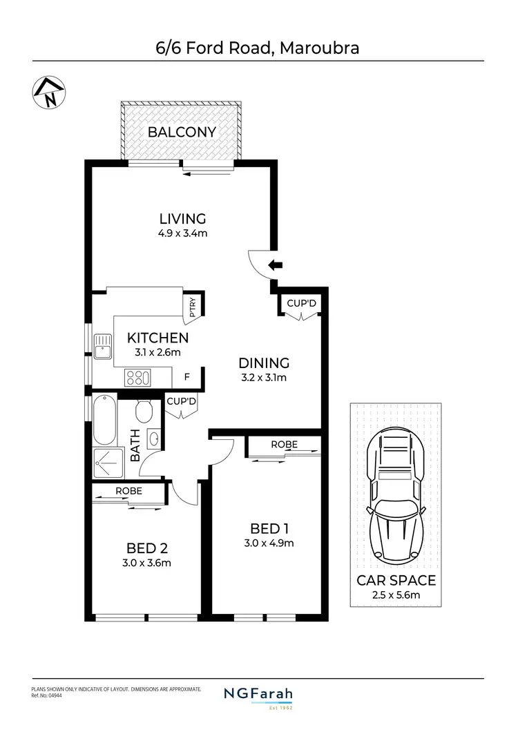 Floorplan of Homely apartment listing, 6/6 Ford Road, Maroubra NSW 2035