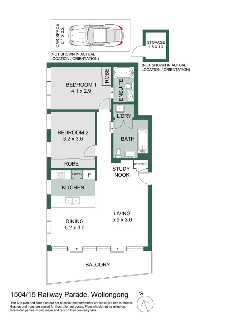 Floorplan of Homely apartment listing, 1504/15 Railway Parade, Wollongong NSW 2500