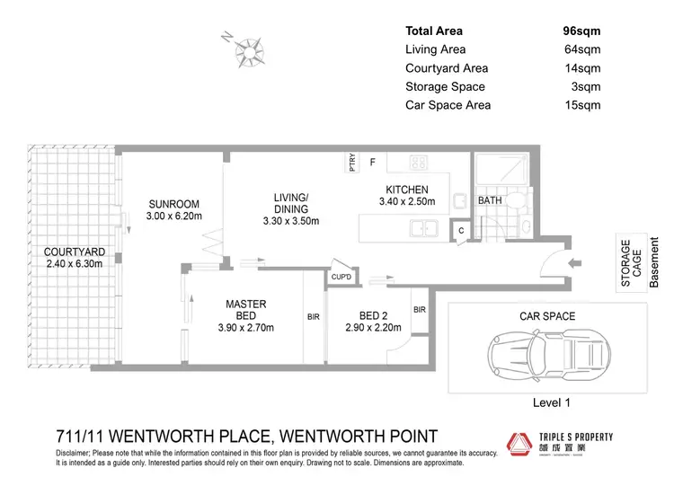 Floorplan of Homely apartment listing, 711/11 Wentworth Place, Wentworth Point NSW 2127