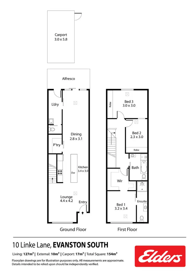 Floorplan of Homely townhouse listing, 10 Linke Lane, Evanston South SA 5116