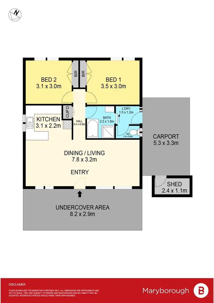 Floorplan of Homely unit listing, 1/87 Inkerman Street, Maryborough VIC 3465