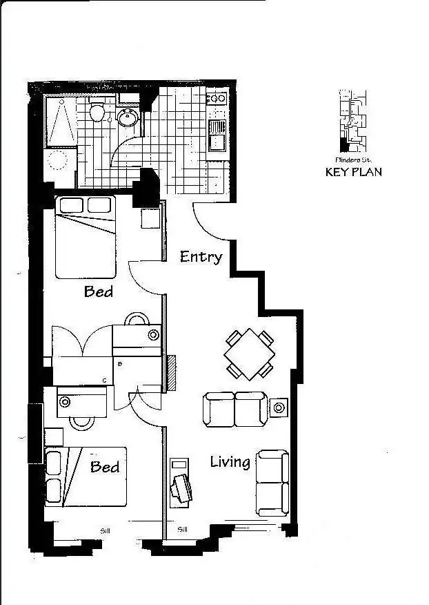 Floorplan of Homely apartment listing, 201/238 Flinders Street, Melbourne VIC 3000