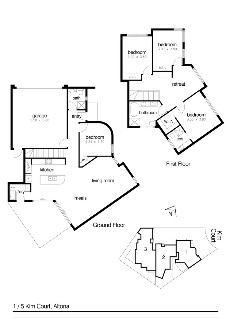 Floorplan of Homely townhouse listing, 1/5 Kim Court, Altona VIC 3018