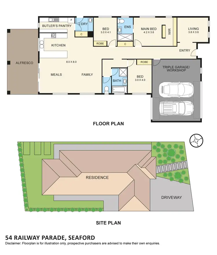 Floorplan of Homely house listing, 54 Railway Parade, Seaford VIC 3198