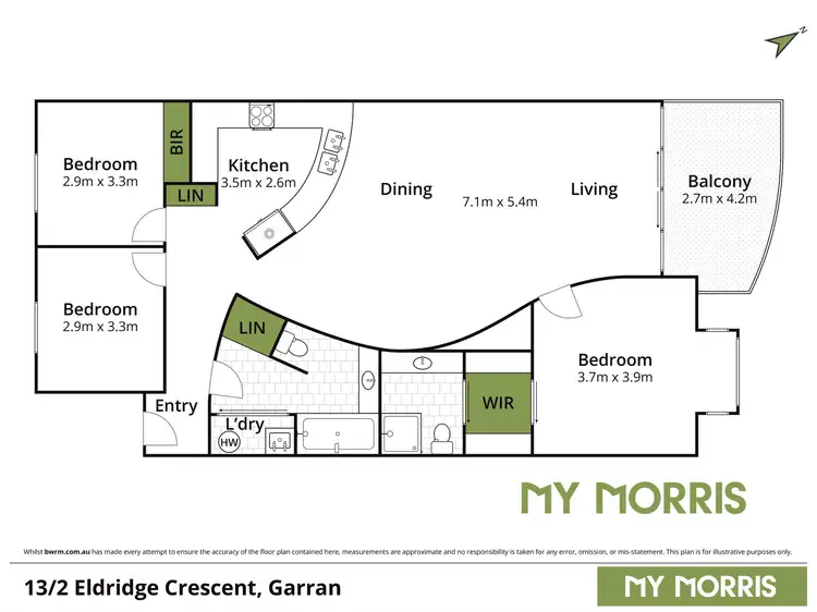 Floorplan of Homely unit listing, 13/2 Eldridge Crescent, Garran ACT 2605