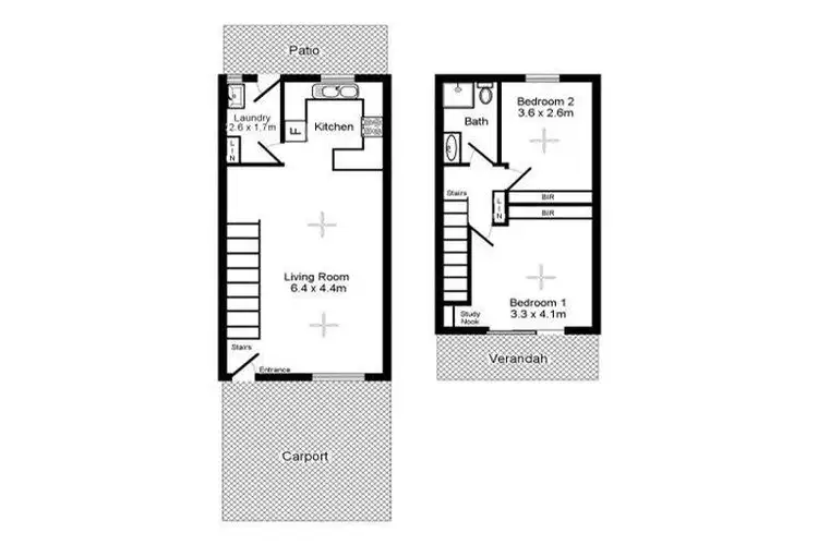 Floorplan of Homely townhouse listing, 2/128 Mitchell Street, Larrakeyah NT 820