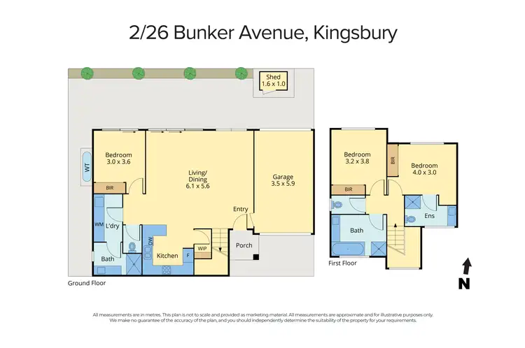 Floorplan of Homely townhouse listing, 2/26 Bunker Avenue, Kingsbury VIC 3083