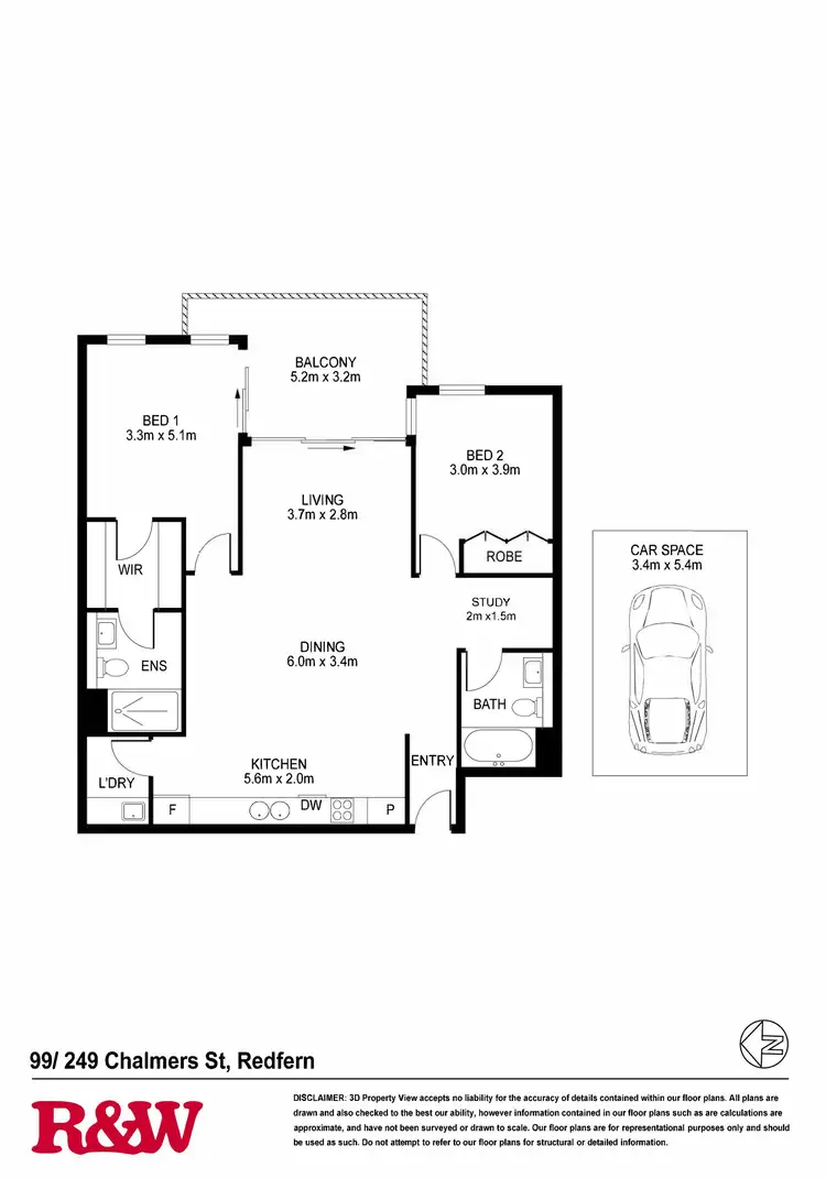 Floorplan of Homely apartment listing, 99/249-259 Chalmers Street, Redfern NSW 2016