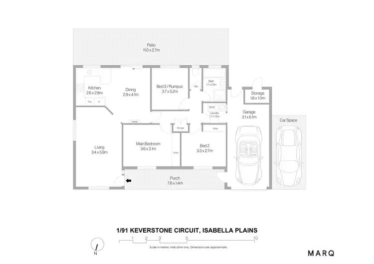 Floorplan of Homely townhouse listing, 1/91 Keverstone Circuit, Isabella Plains ACT 2905