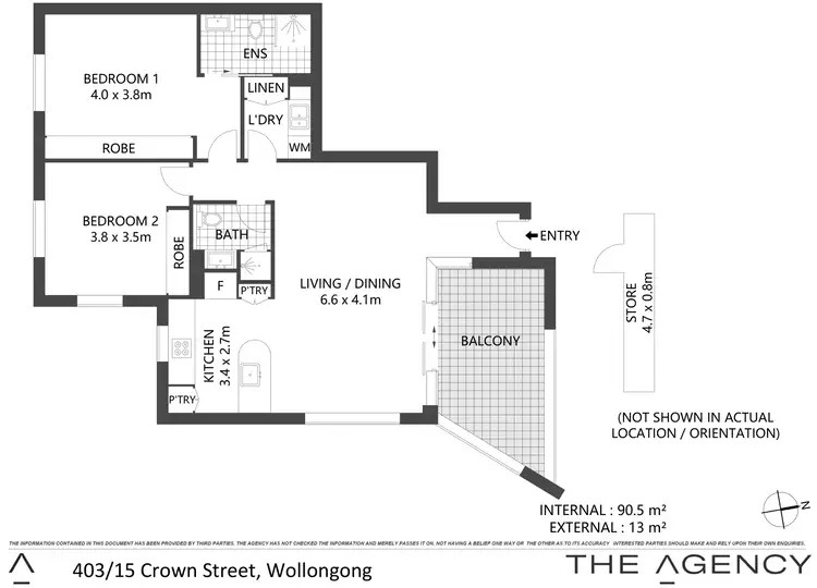 Floorplan of Homely apartment listing, 403/15 Crown Street, Wollongong NSW 2500