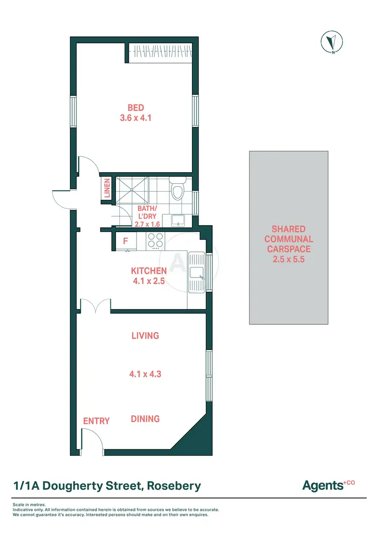 Floorplan of Homely apartment listing, 1/1A Dougherty Street, Rosebery NSW 2018